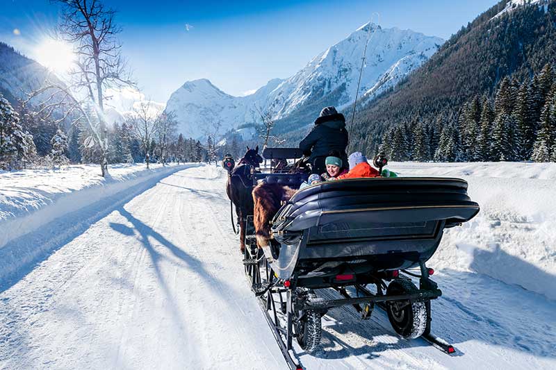 Schlittenfahrt zur Falzturn-Alm